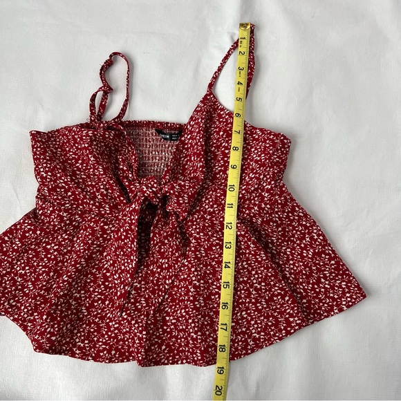 Shein Crop top Size M Red Floral - Picture 6 of 8